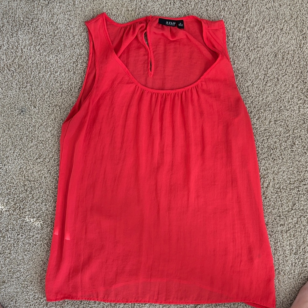 a.n.a Vibrant Red Sleeveless Blouse